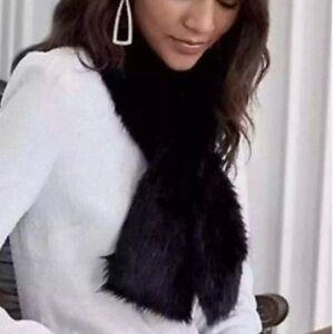 Unreal Fur UF Black Faux Fur Scarf Stole